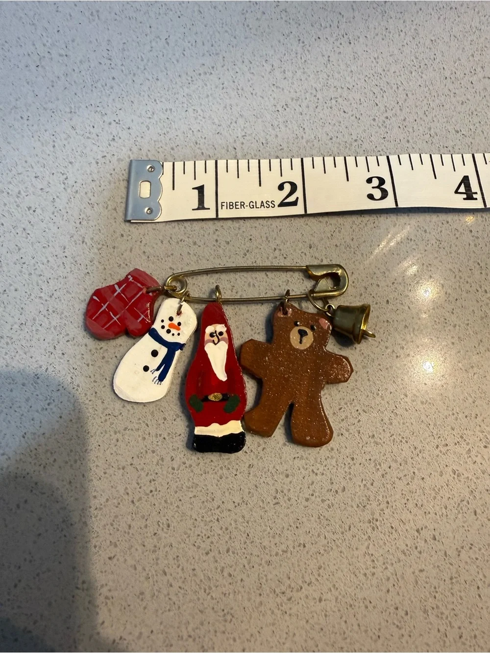 Hand painted Wood/Metal Holiday Charm Pin